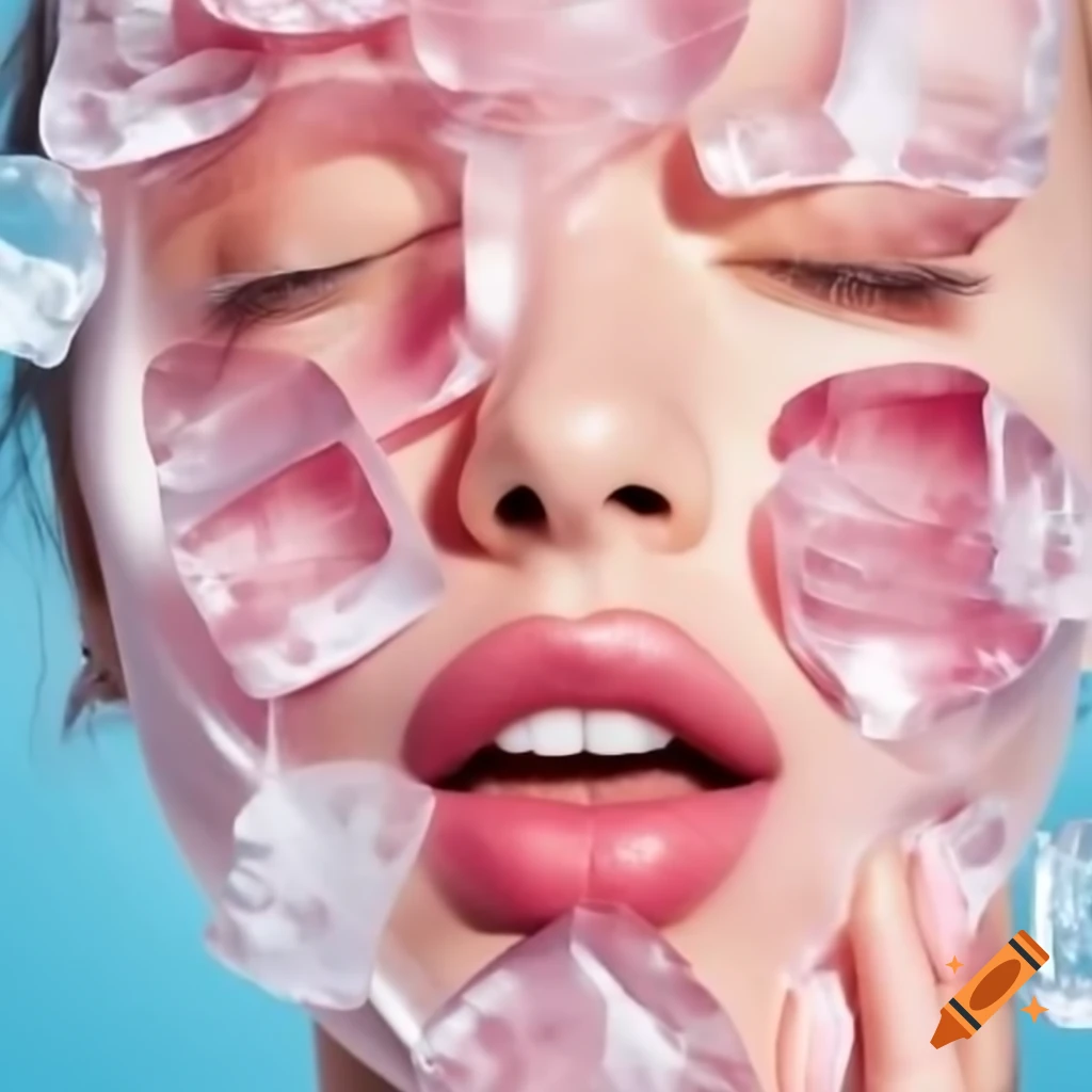 Rose ice cubes intended for facial treatment