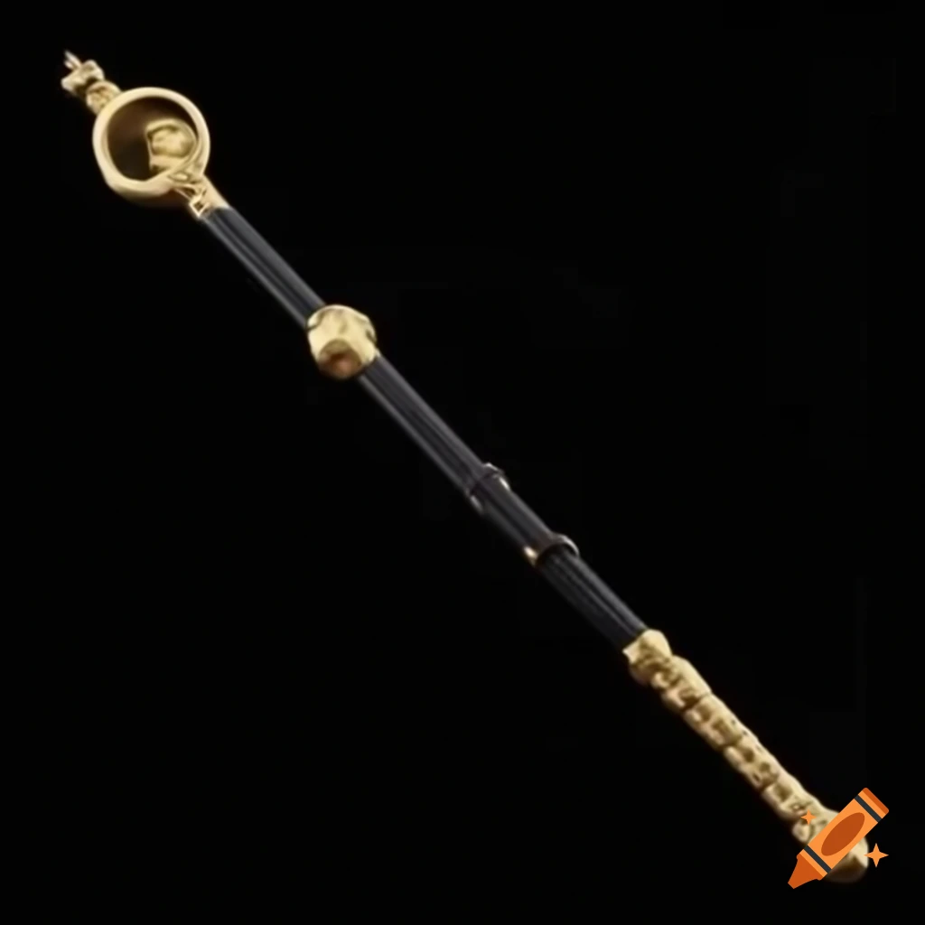 Celestial-inspired wand made of black wood with golden accents