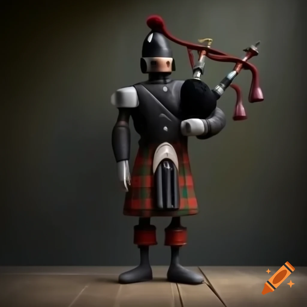 Scottish bagpipe robot in space
