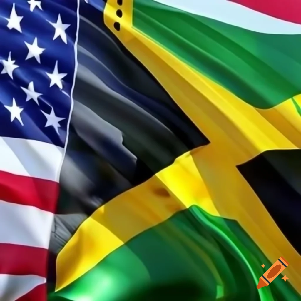 Merged USA and Jamaica flags