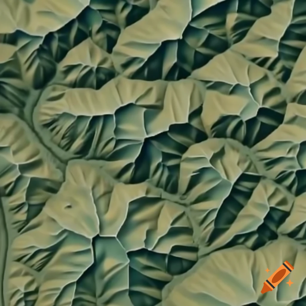 Top down view of mountain map