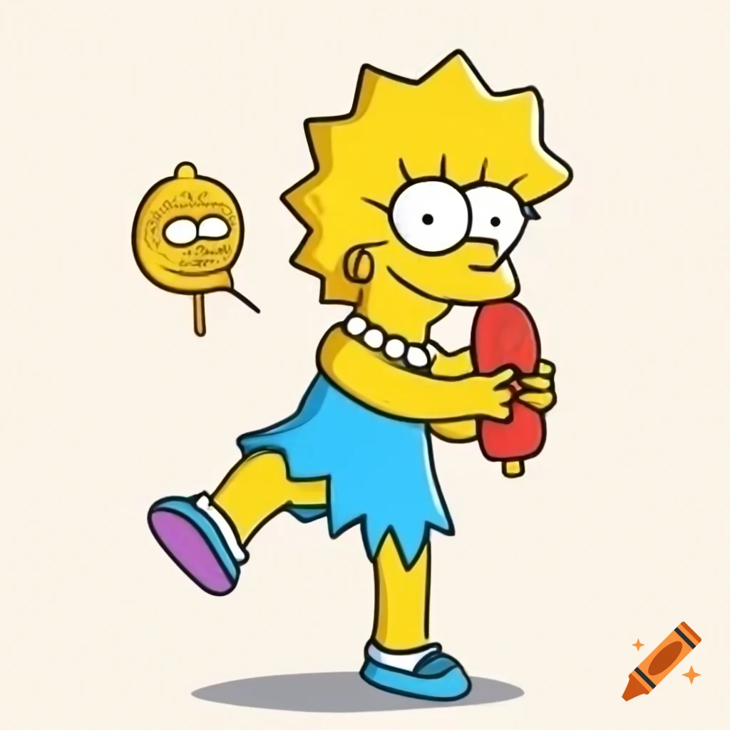 Lisa Simpson enjoying a large popsicle