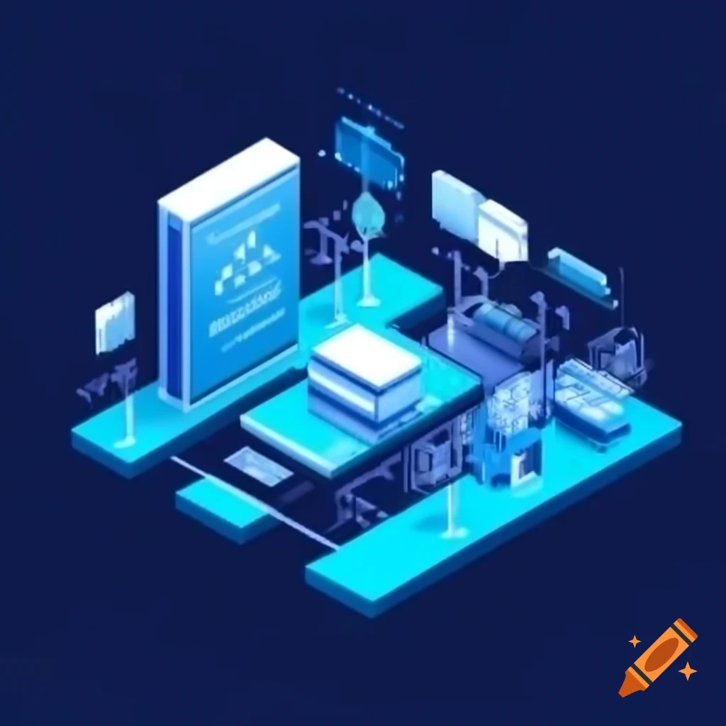 Minimalist isometric illustration for Infrastructure Monitoring in IT with transparent background