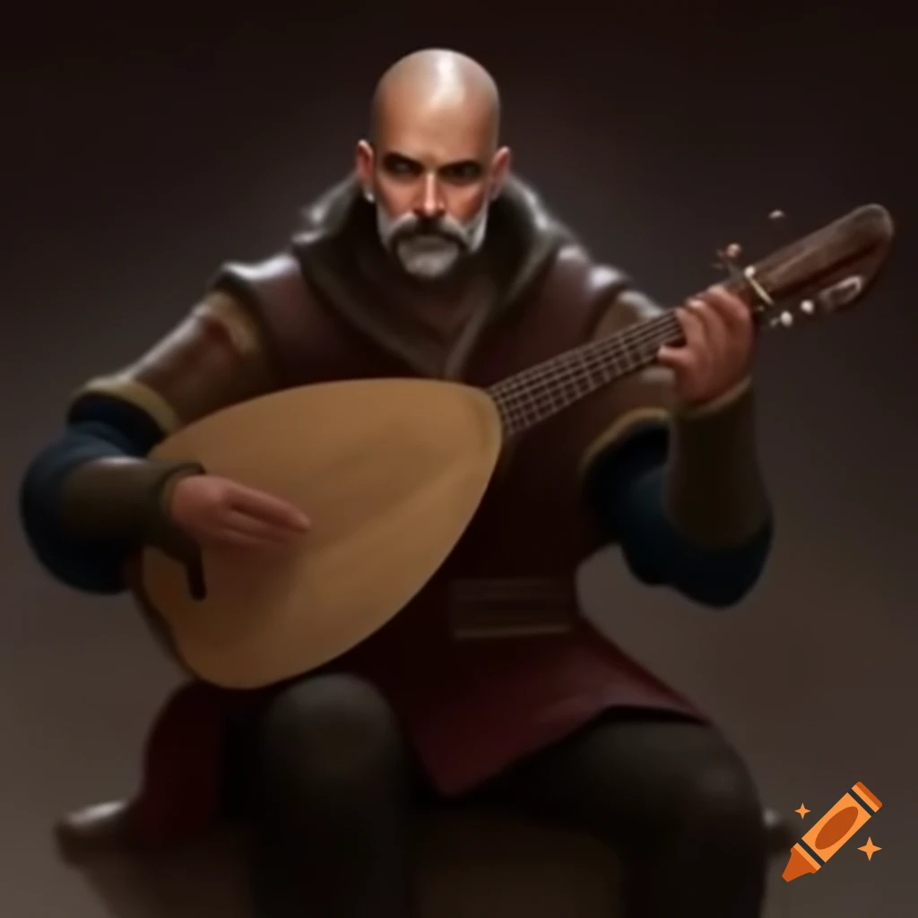 Pep Guardiola as medieval bard playing lute