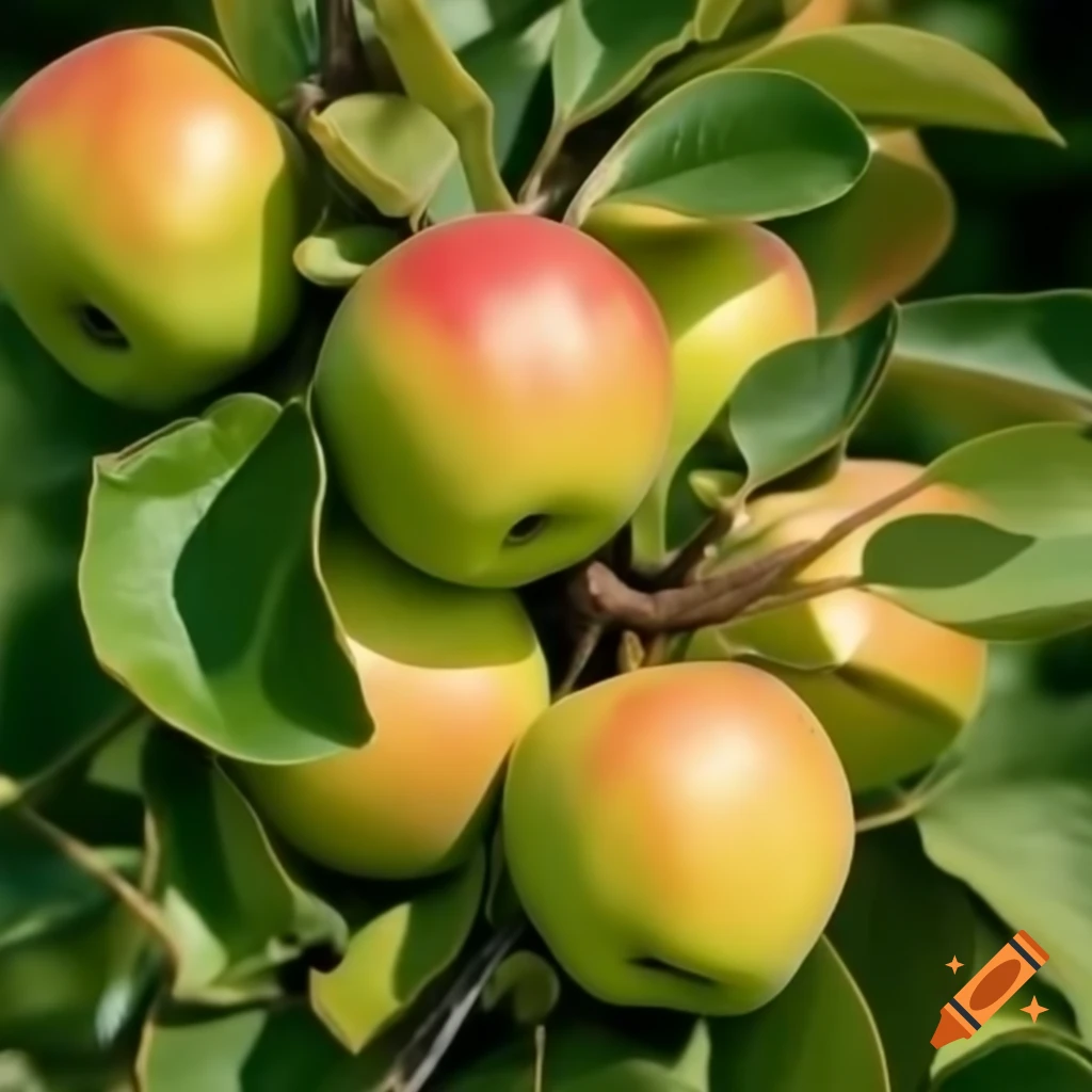 Falling apple from a tree