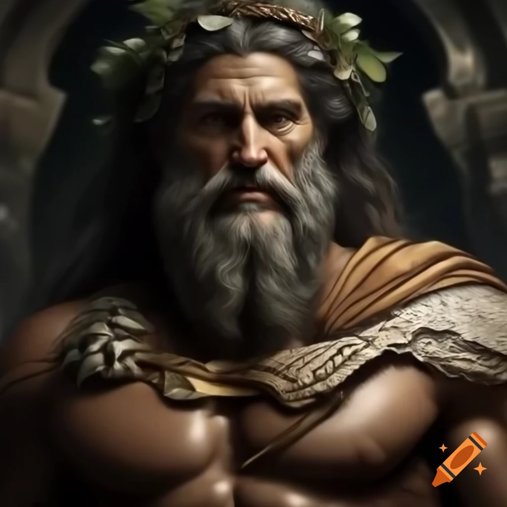 Realistic portrait of Greek god Hermes, the messenger of the gods