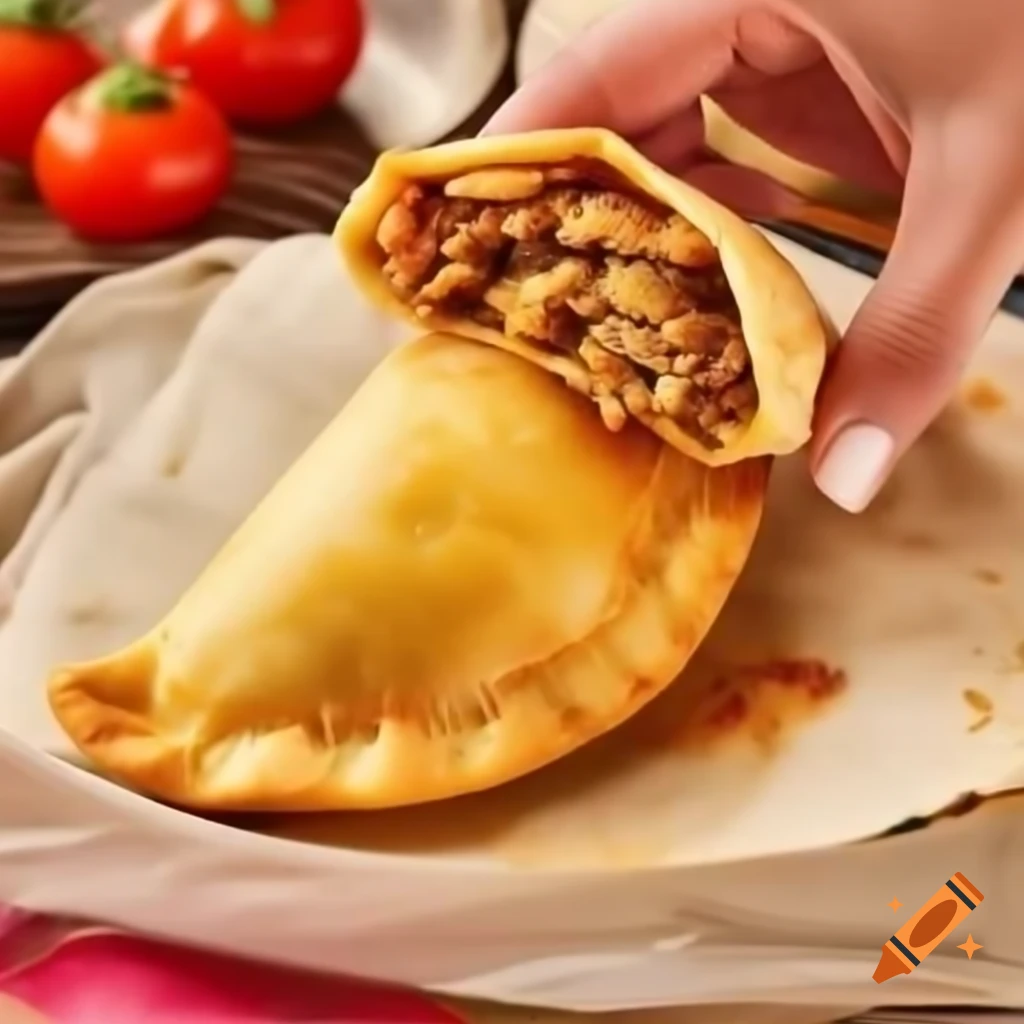 Empanada filled with shawarma on Craiyon
