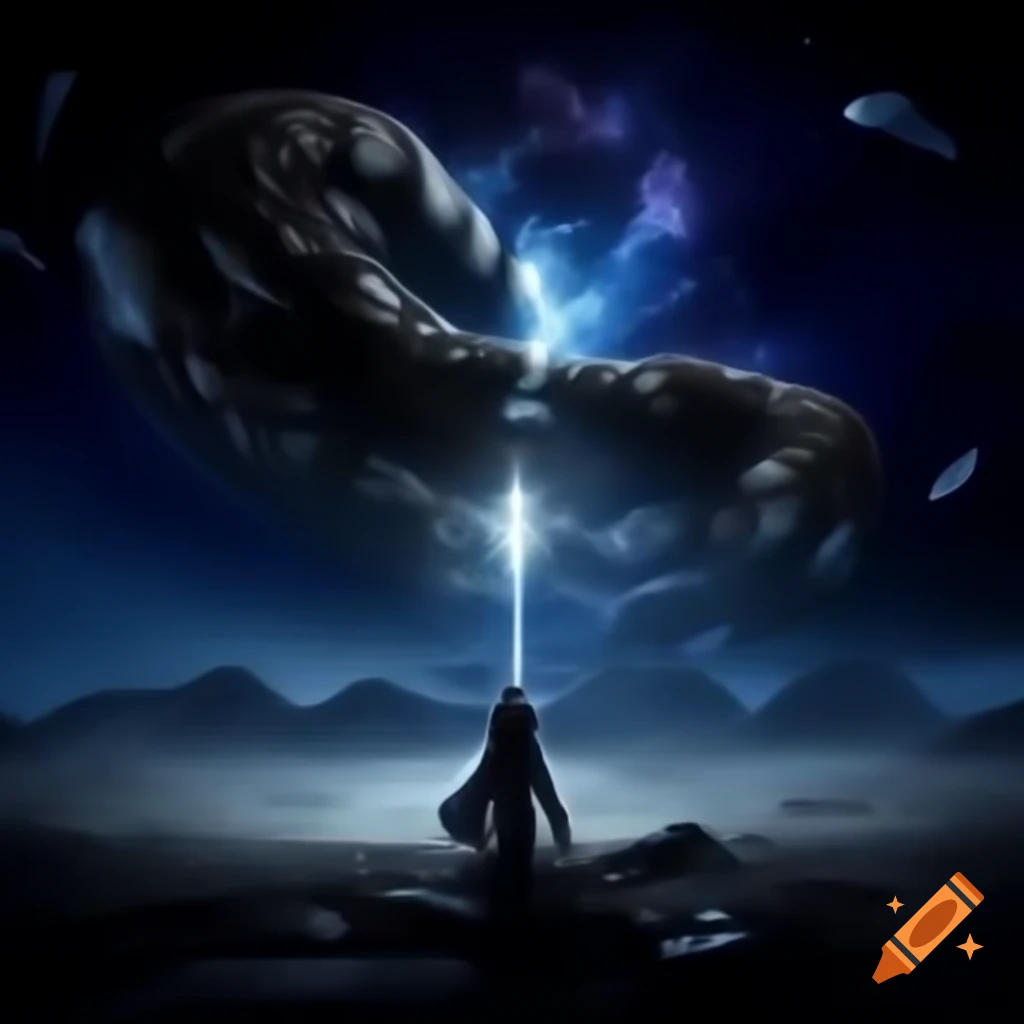 Surreal cosmic dream war aftermath with resurrecting heroes and mystery