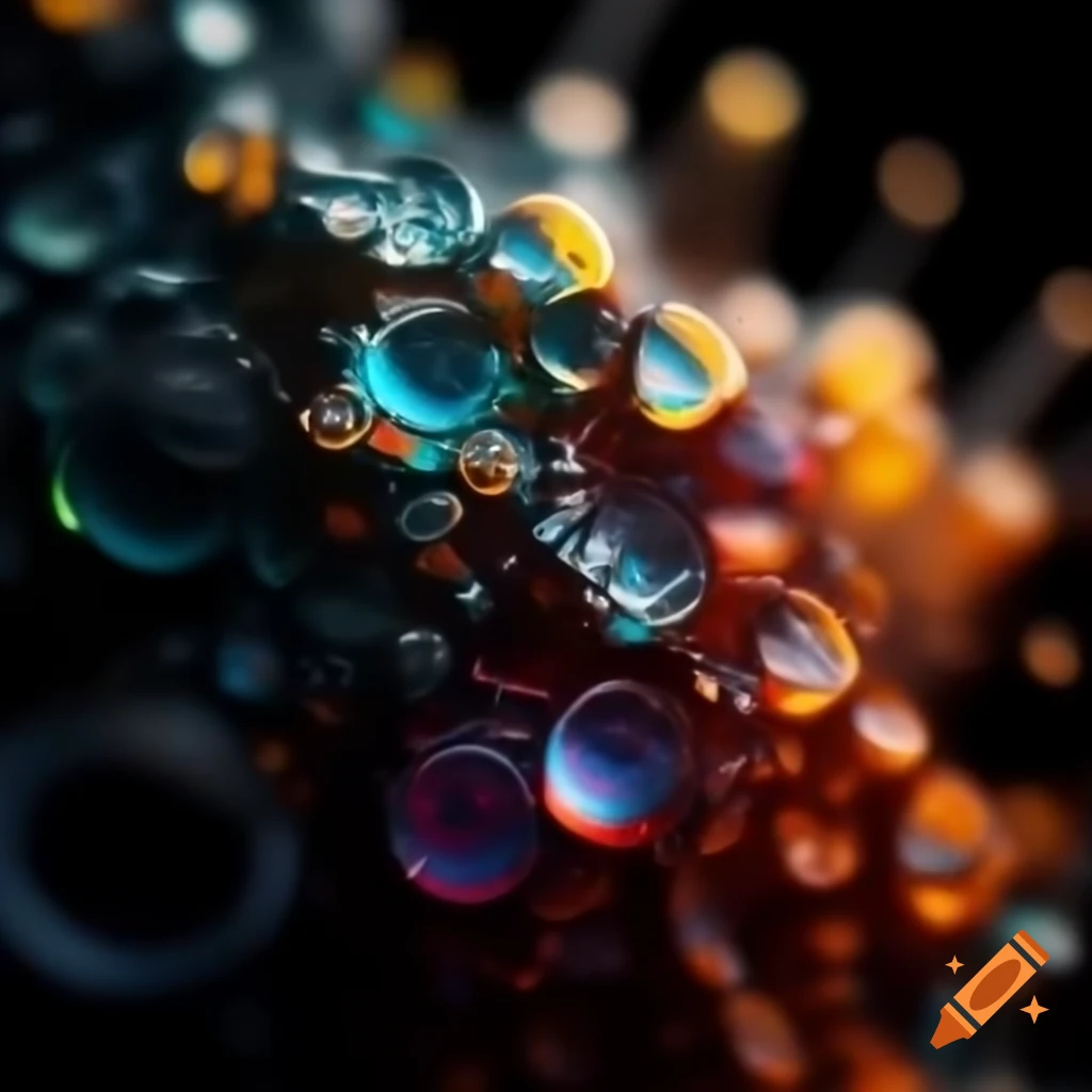 Macro shot of multicolored lava lamp liquid in hyper-realistic 4K