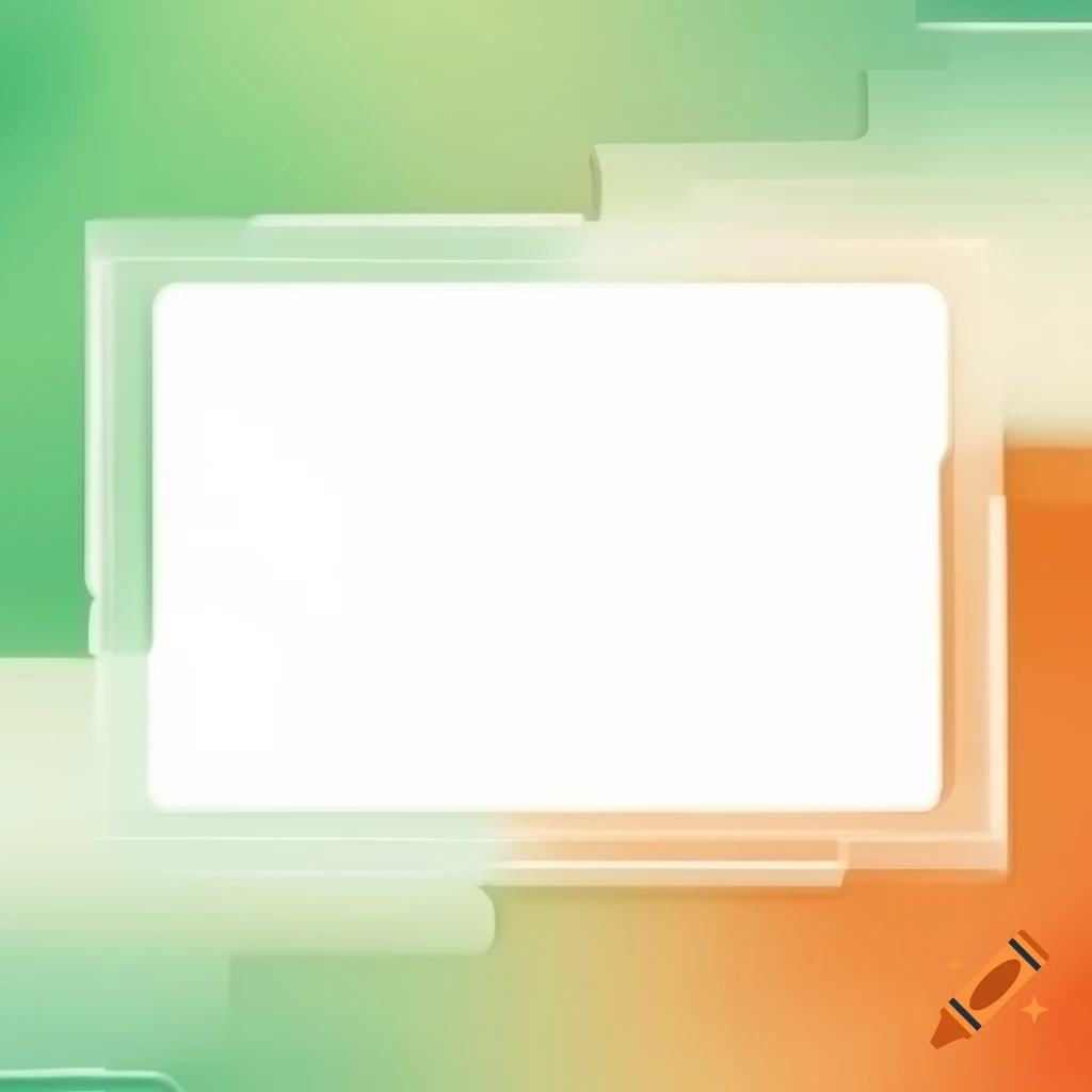 Abstract background with light green and light orange gradient, A4 size, featuring a white or grey gradient center