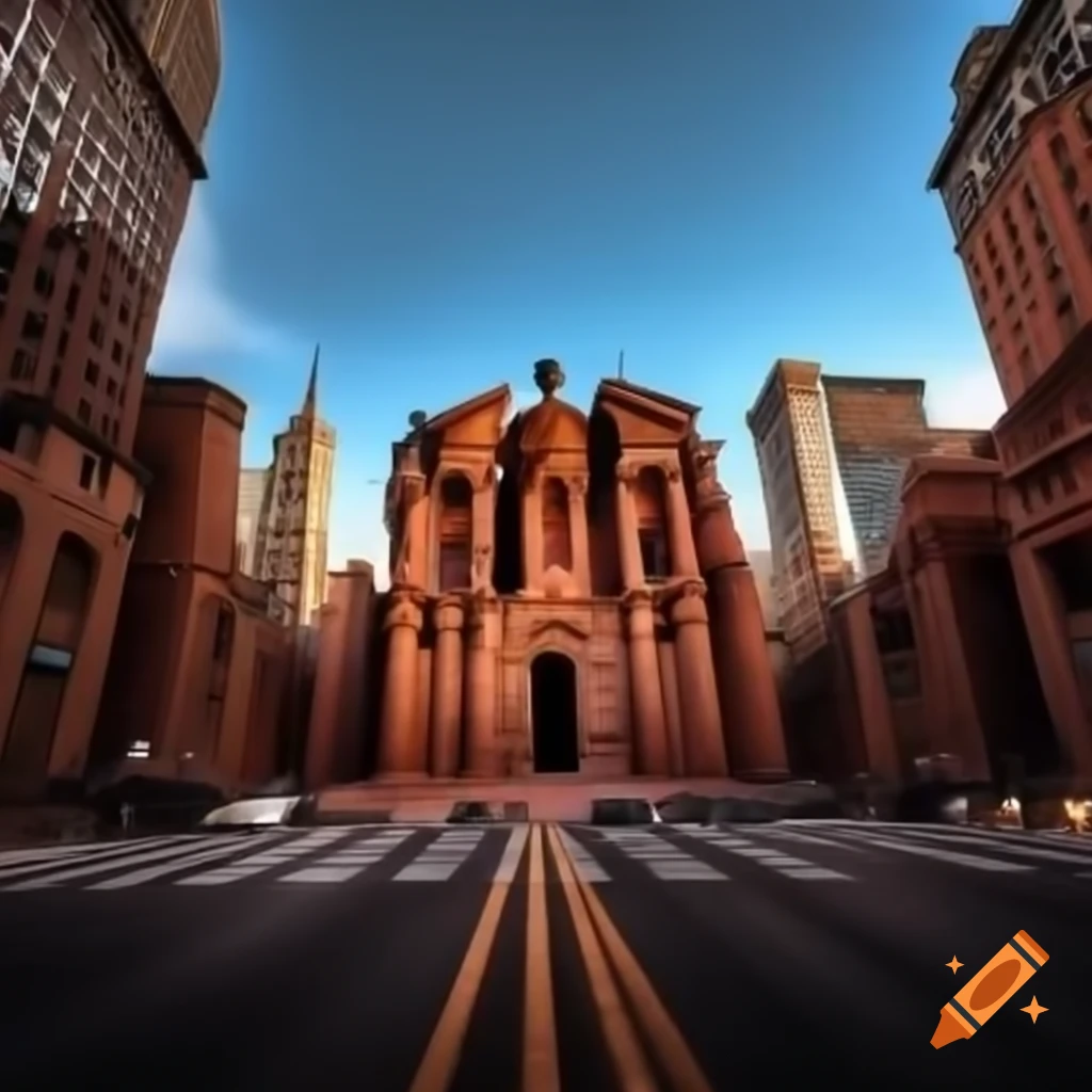 Petra Monument in sunny Manhattan City
