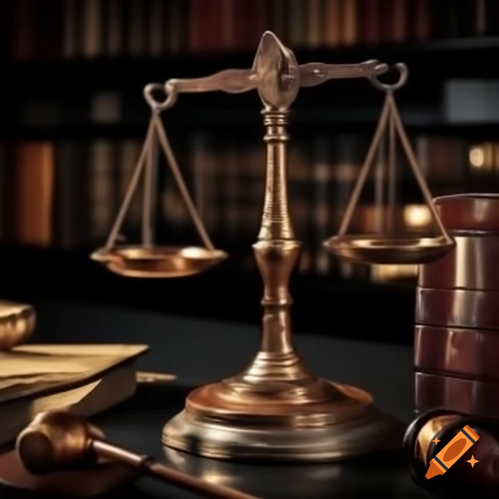 Legal office design in black, brown, and gold tones