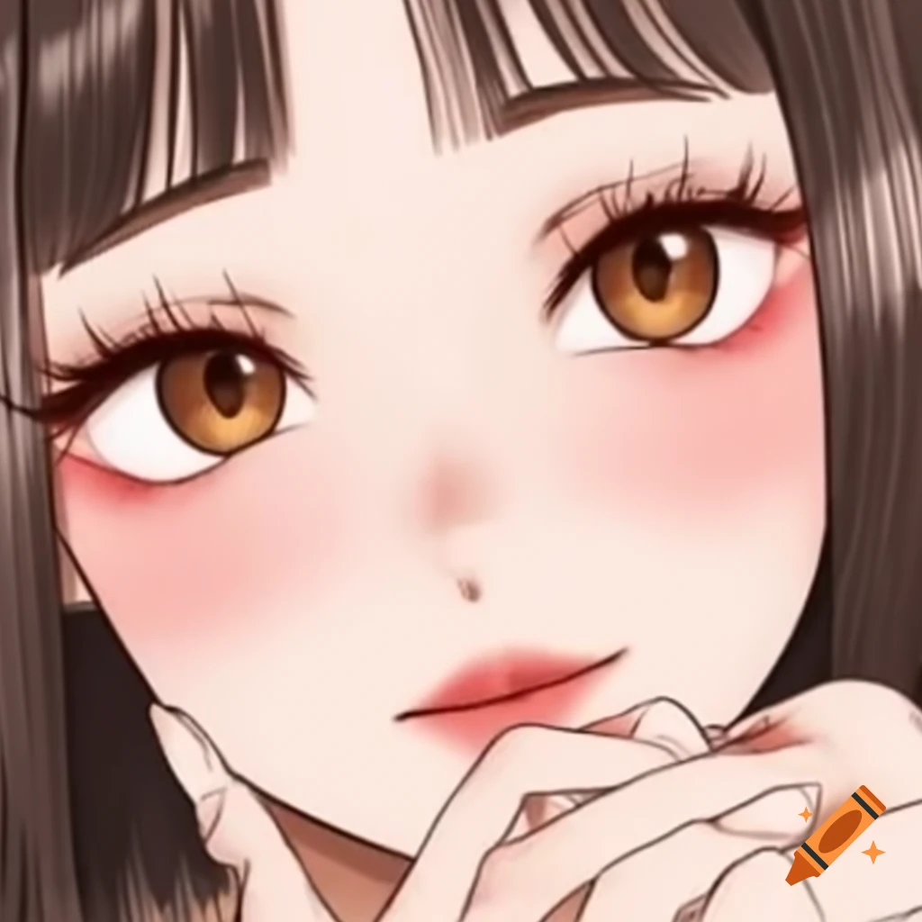 Elegant woman with almond-shaped eyes and flawless skin