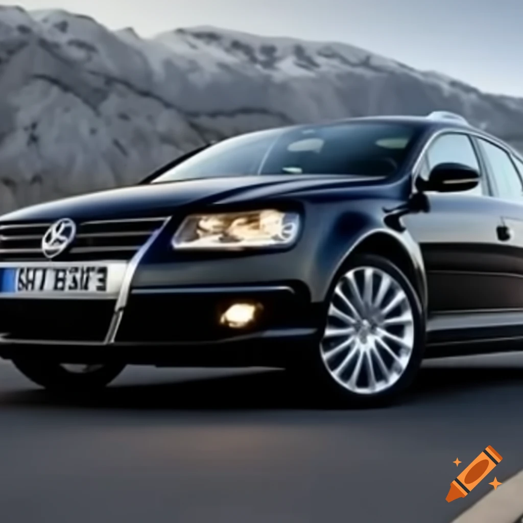 Backside view of a 2008 black VW Passat station wagon