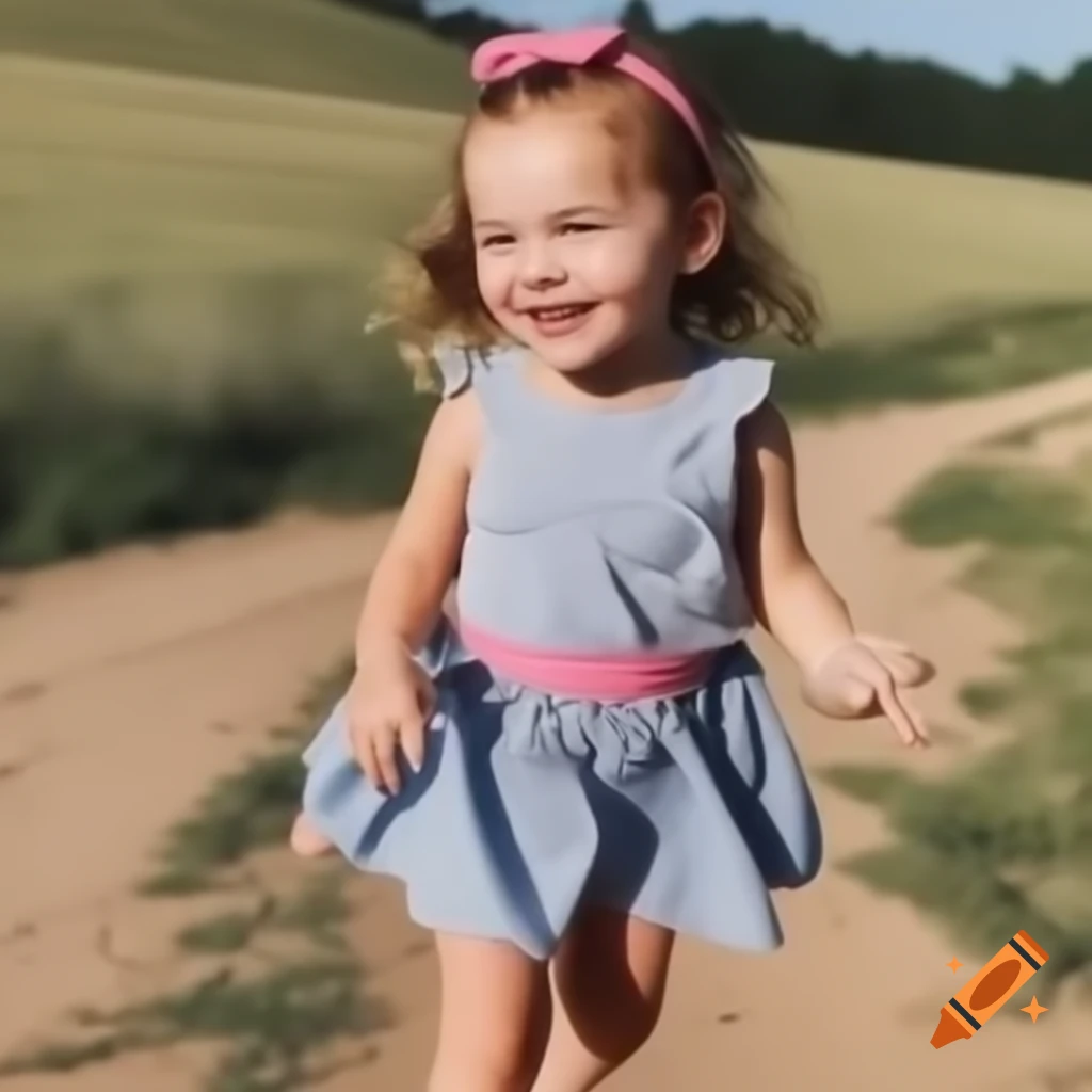 Granddaughter walking quickly