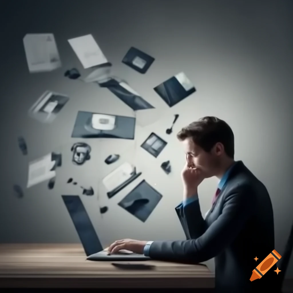 Humorous scene of a person working on data while being underestimated by their boss