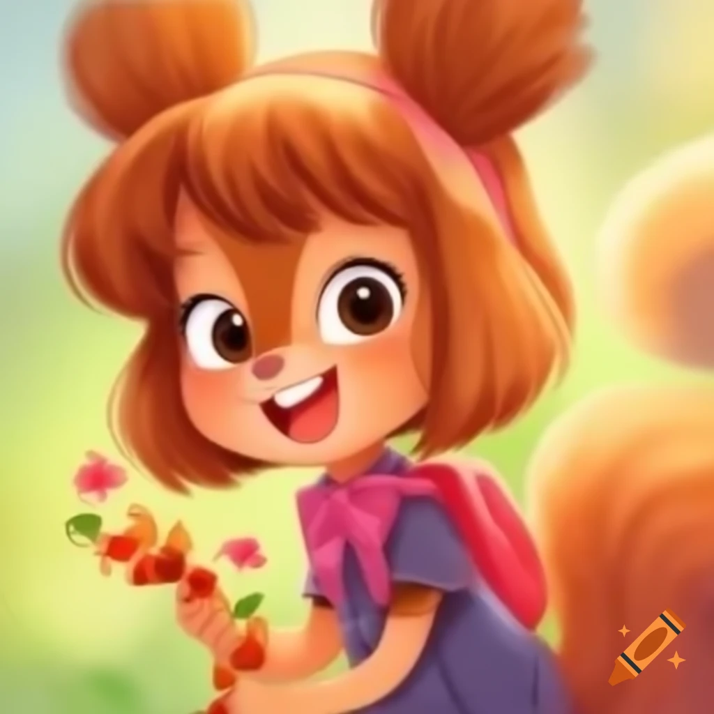 Anime girl squirrel character