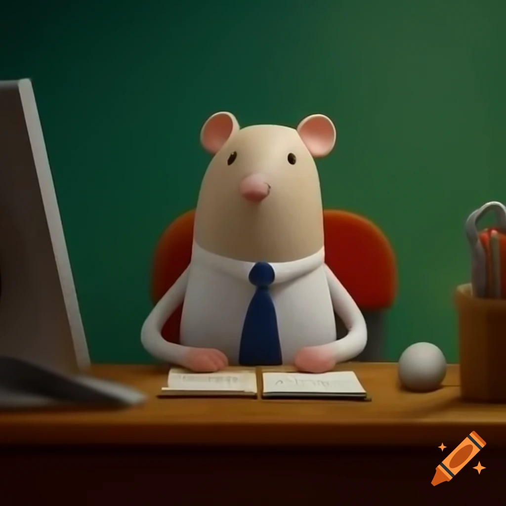 Creative fusion of desk and computer mouse illustration