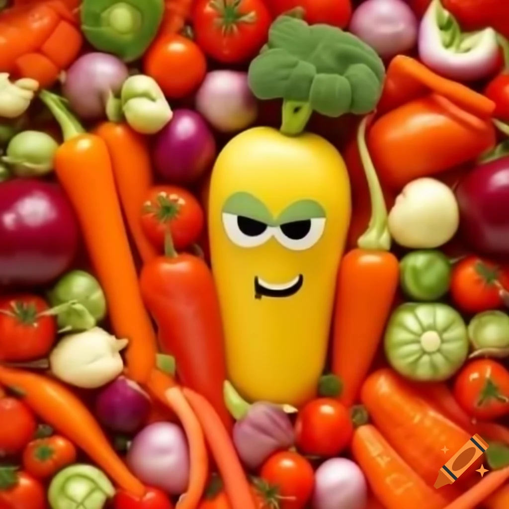 Vegetables crafted into whimsical character shapes