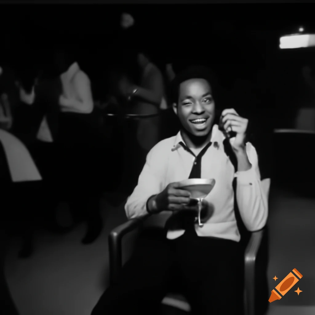 Jazz singer seated in club enjoying a martini