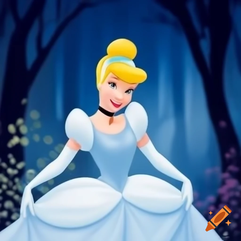 Cinderella story character in a fairytale setting