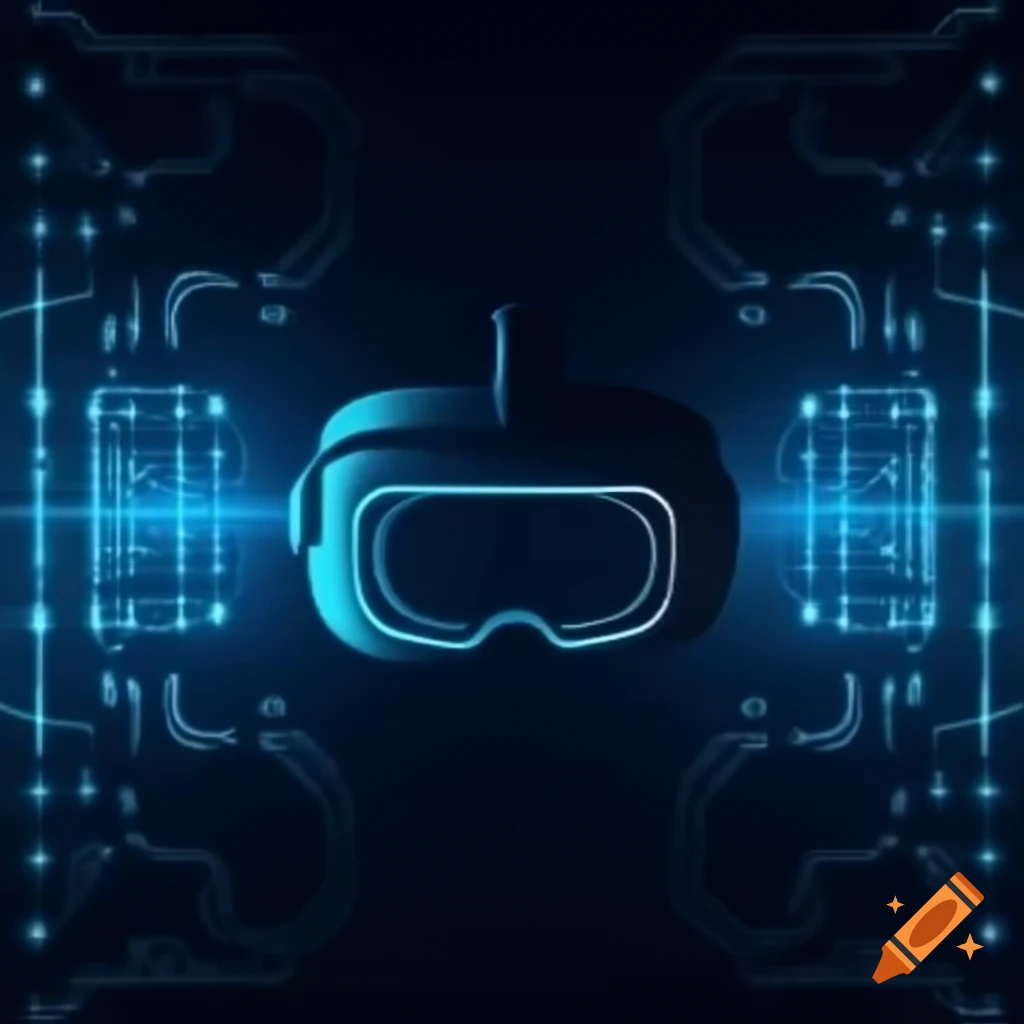 Tech background featuring virtual reality elements