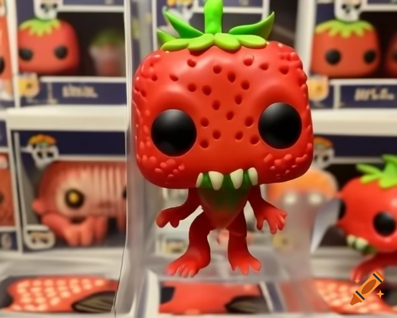 Strawberry alien Funko pop toy in its box