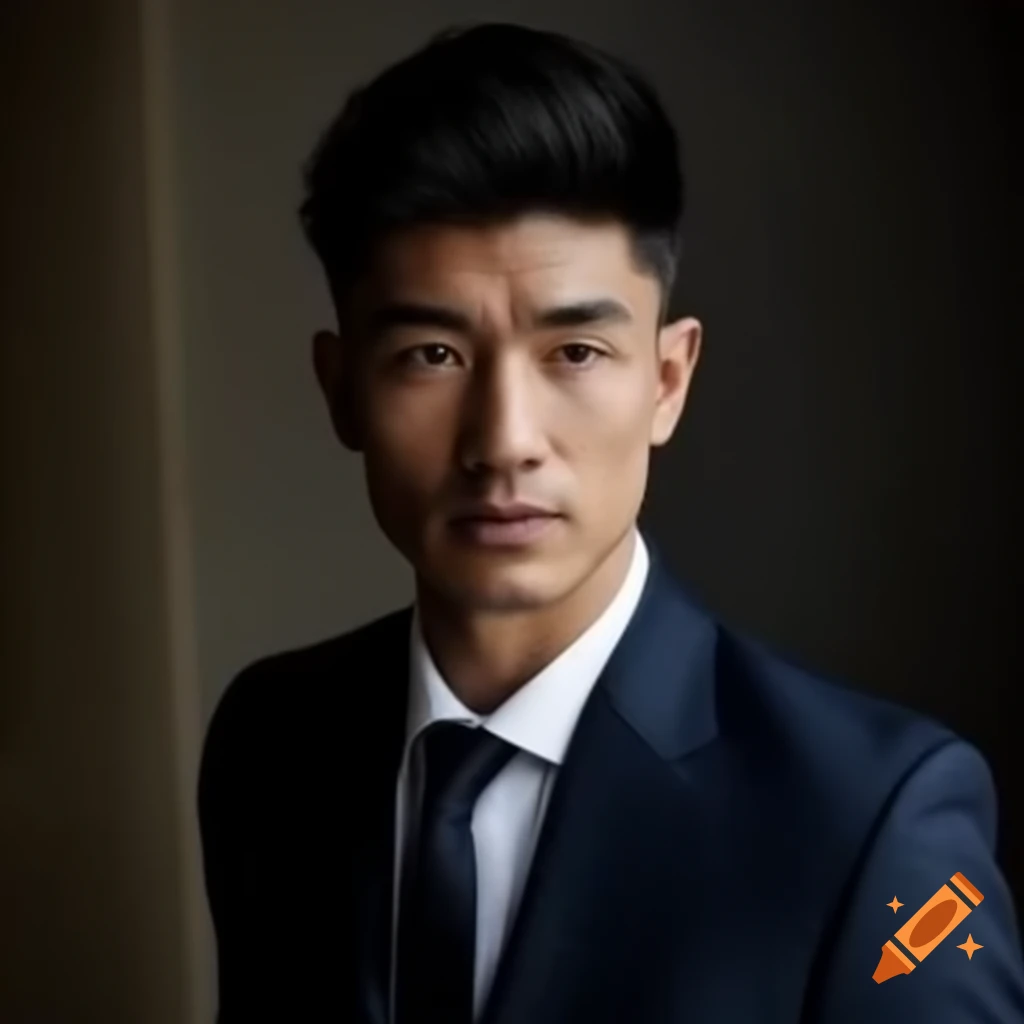 Stylish asian man in fashionable clothing against night backdrop of san
