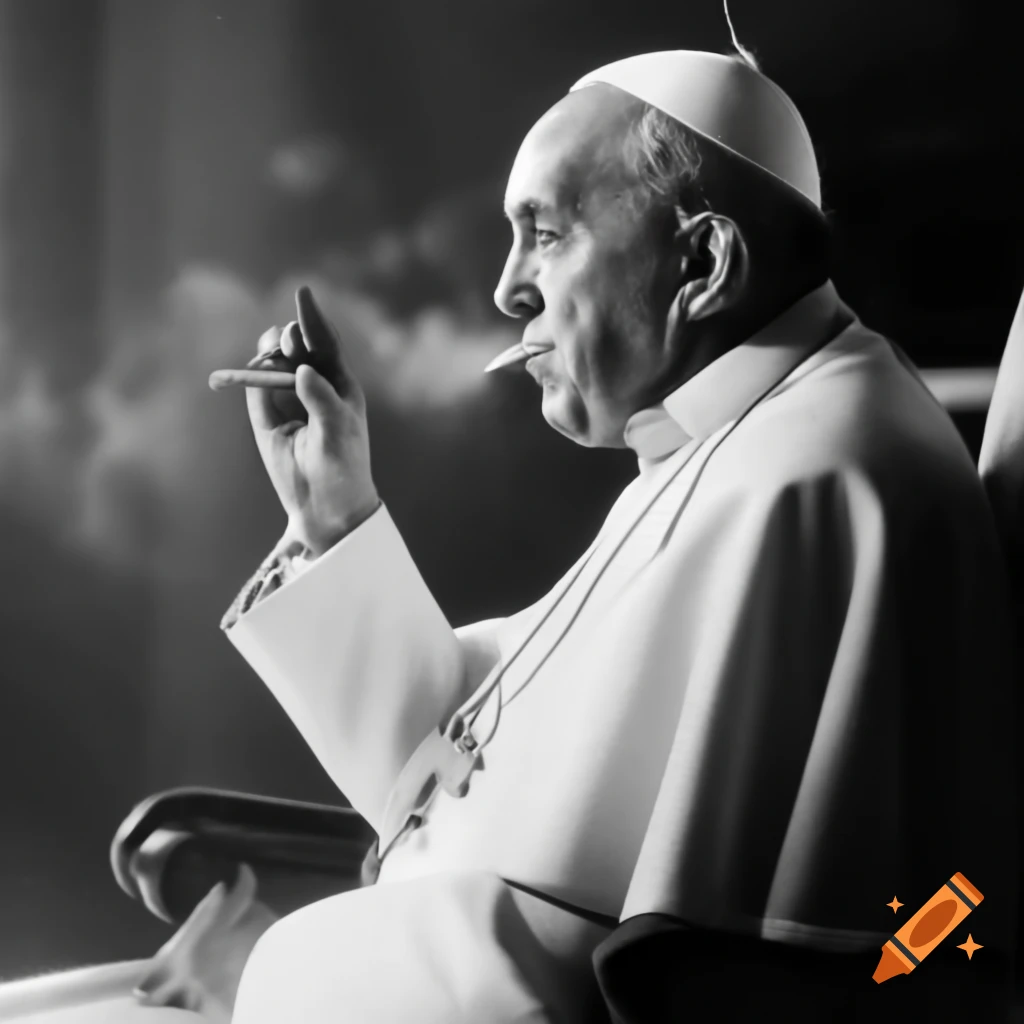 Pope Francis smoking in a candid moment