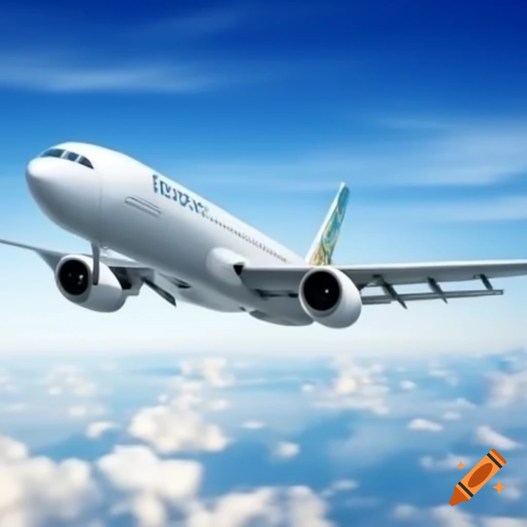 Airplane flying in the day among clouds