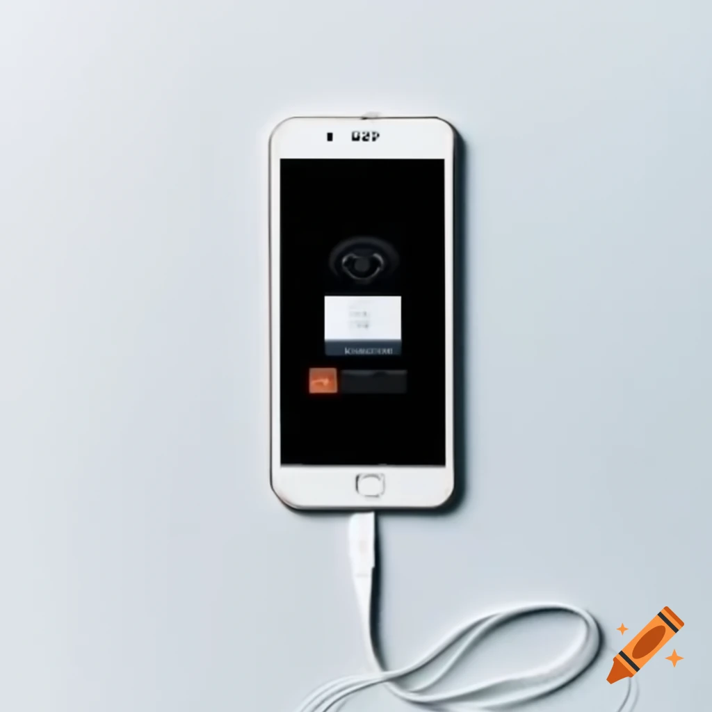 Smartphone displaying 100% battery charged notification on clean white background