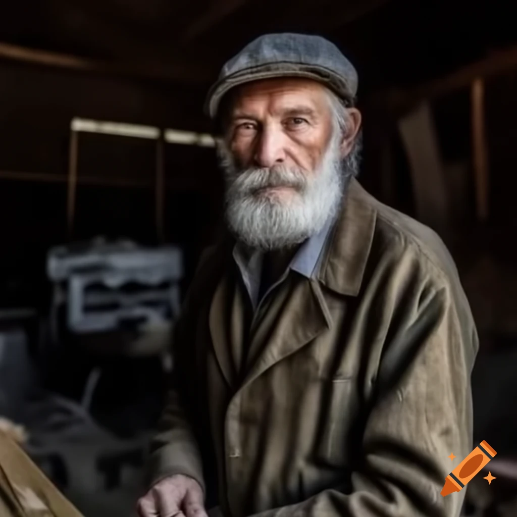 Elderly man specializing in shed building, suitable for profile image