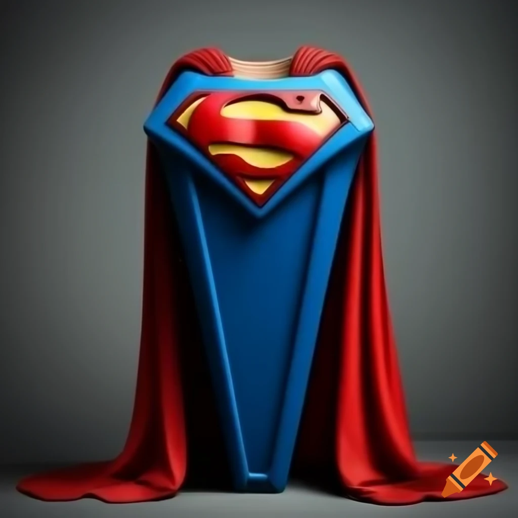 Realistic depiction of superman shaped like a coffin with a cape