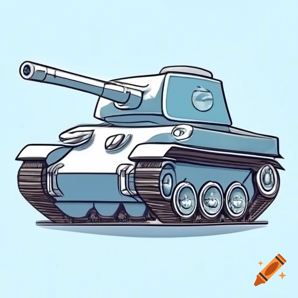 Comic style tank illustration