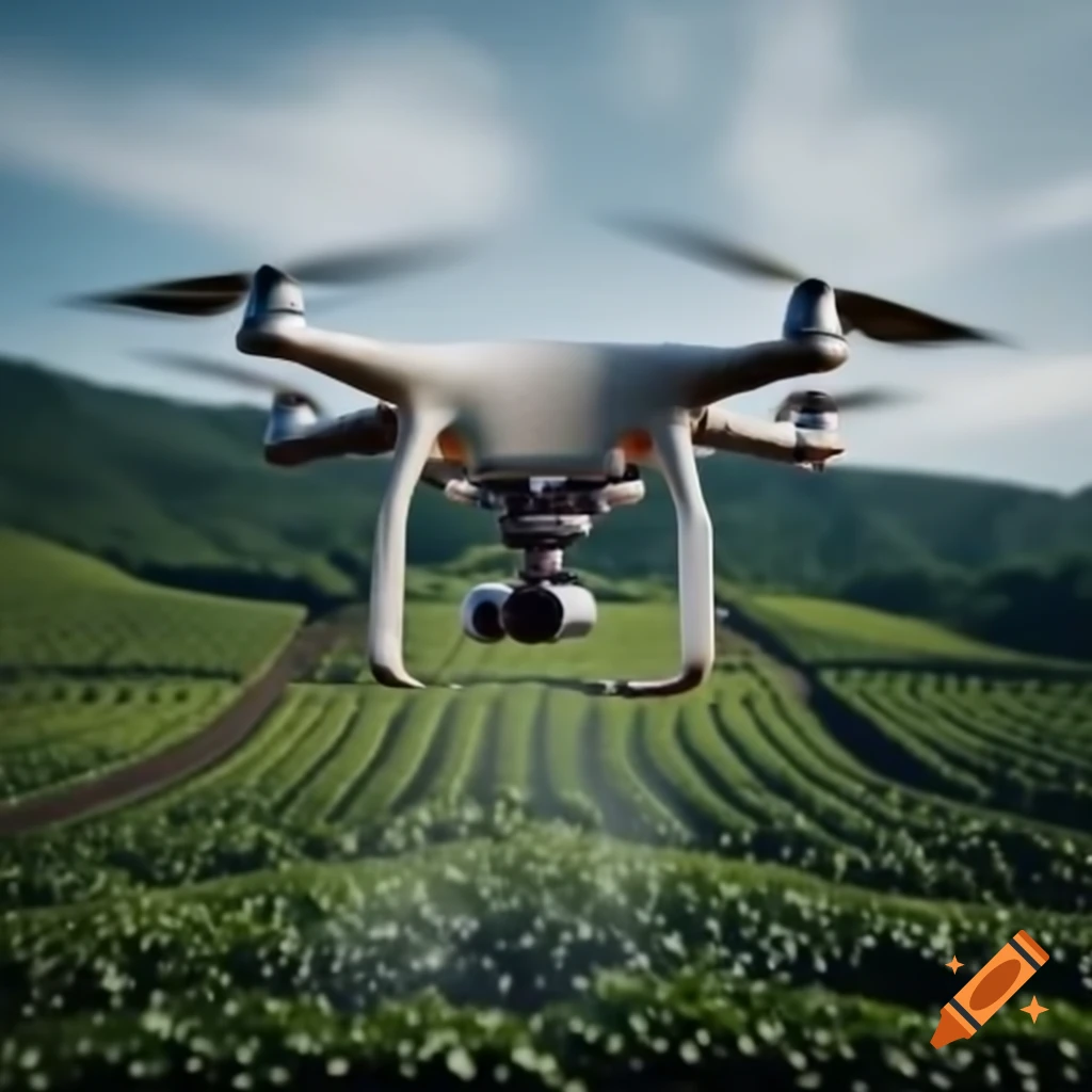 Drone T40 spraying coffee plantation