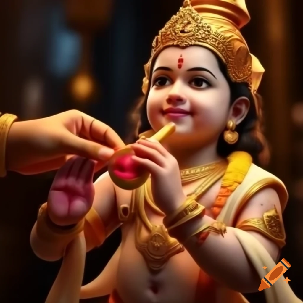 Lord Murugan holding a man's hand