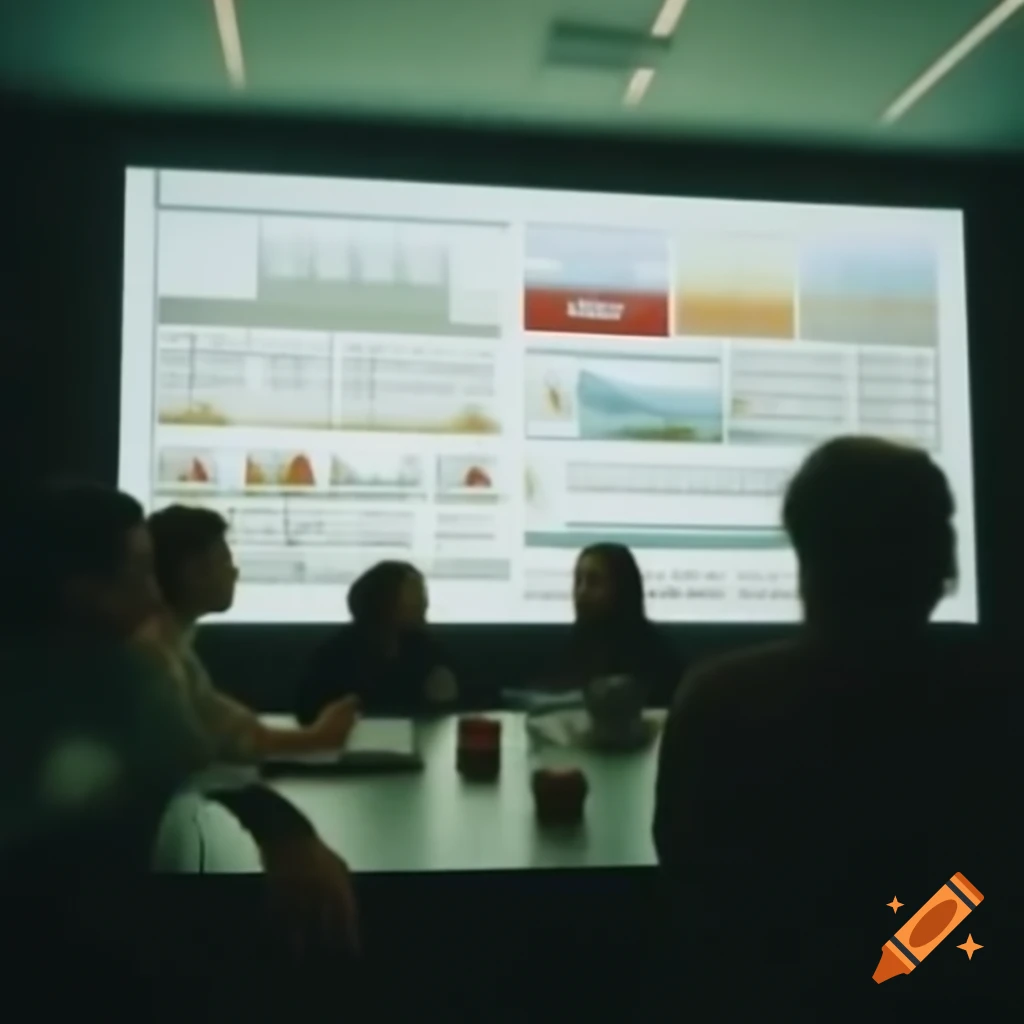 People presenting numbers and charts in a meeting