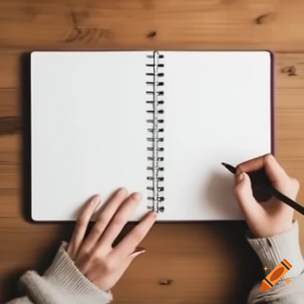 Simple notebook on a plain background