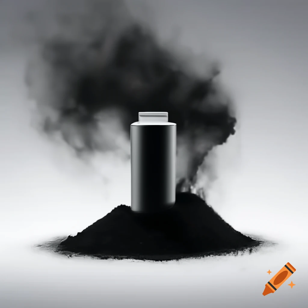 Cylindrical battery with dramatic lights and transparent background