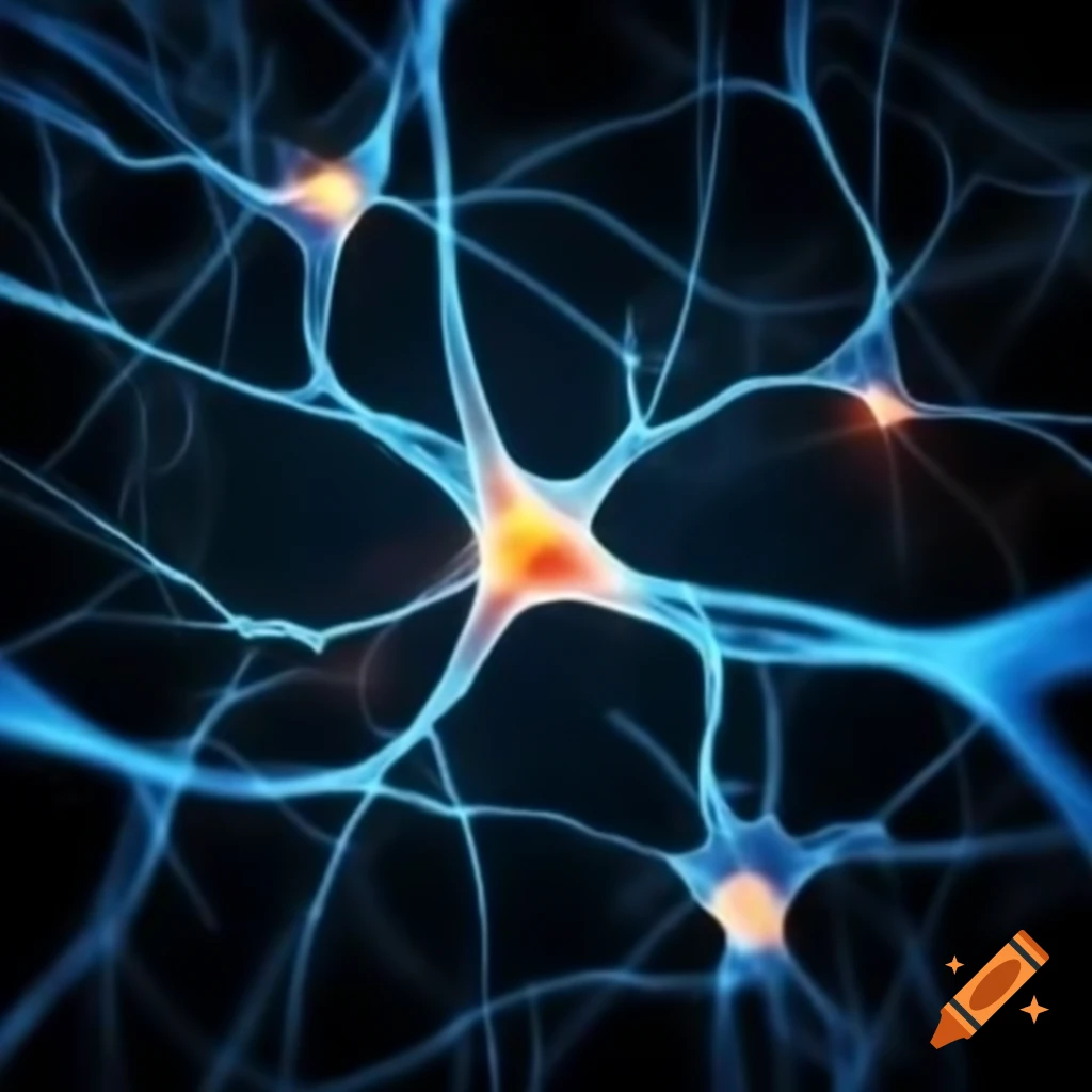 Neurons transmitting electrical signals