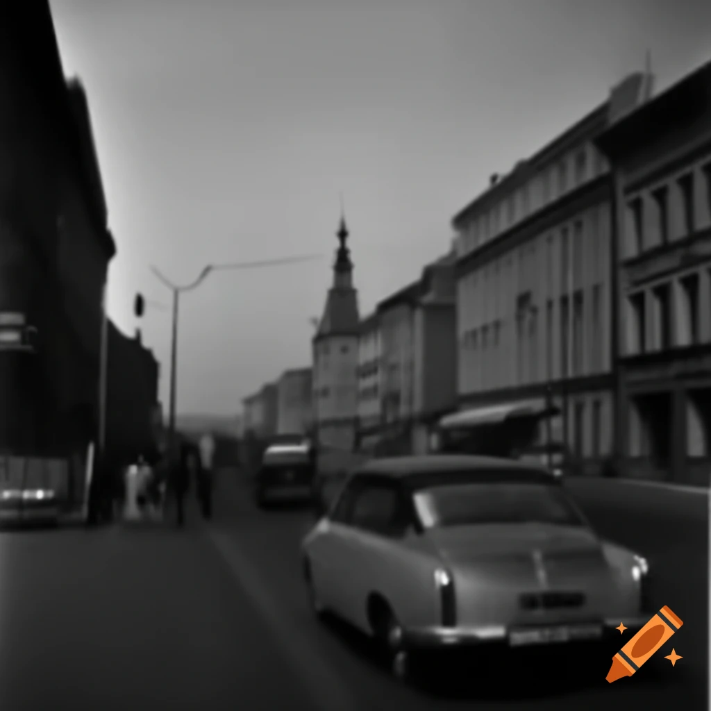 High quality depiction of a 1950s Polish city