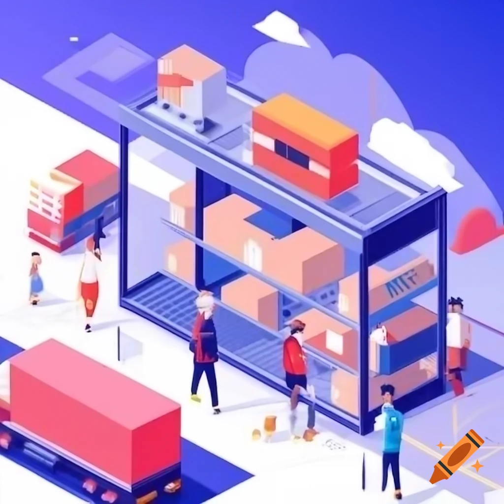Logistics warehouse in the city