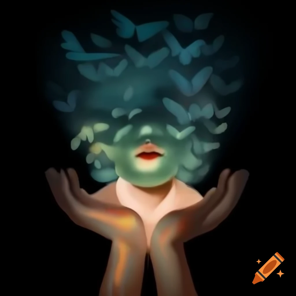 Conceptual drawing of a face divided to represent stigma of mental illness