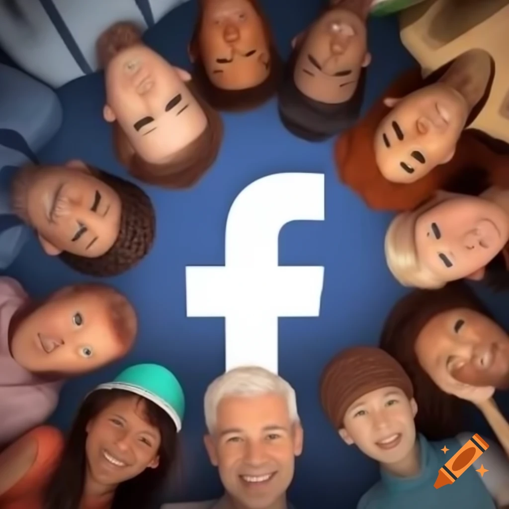 A facebook group interface on a digital device on craiyon