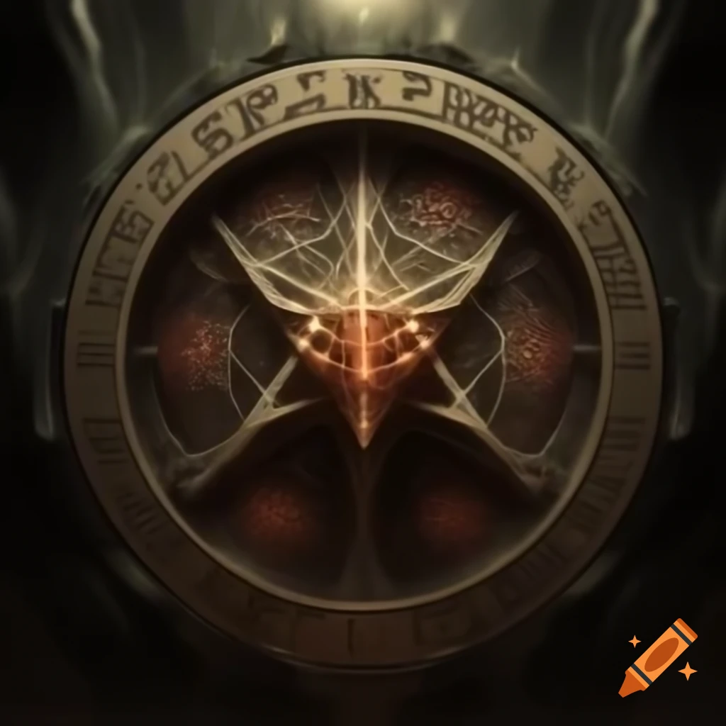 Demon Realm depicted within a giant ritual circle featuring demonic rune engravings