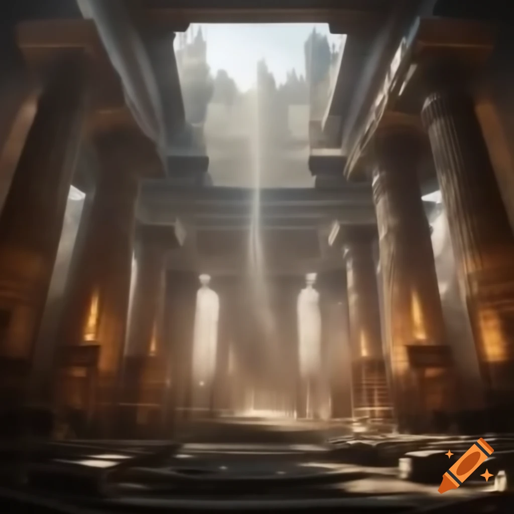 Ancient city of the first Aryans with temples and symbols