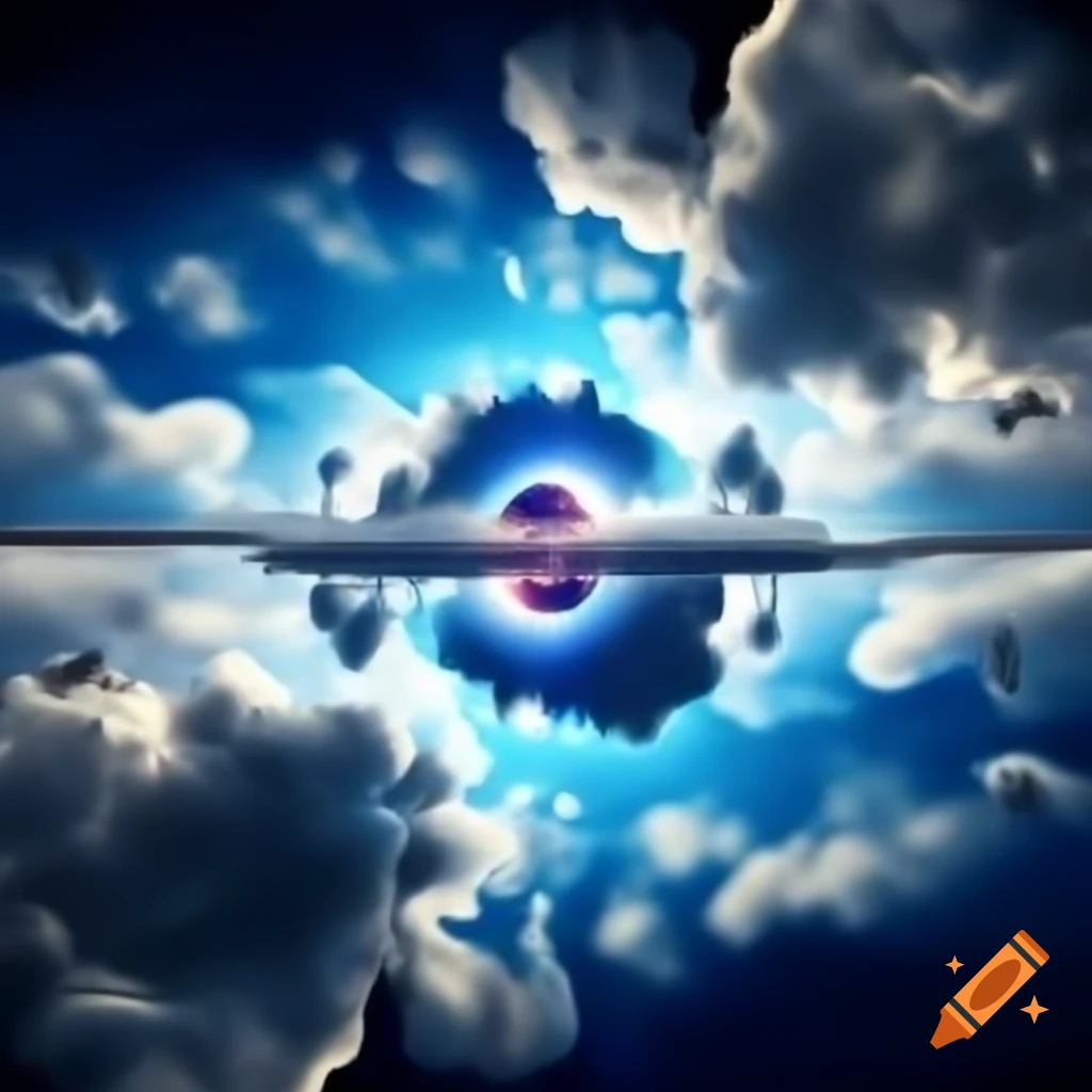 Musical elements floating in clouds, representing Nexus music