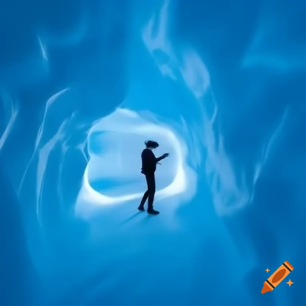 Virtual reality exhibit showcasing glacier tourism