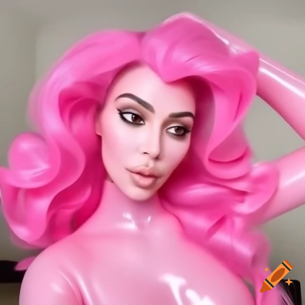 Dusty Pink Transparent Latex Pony Costume Inspired By Pinkie Pie With 