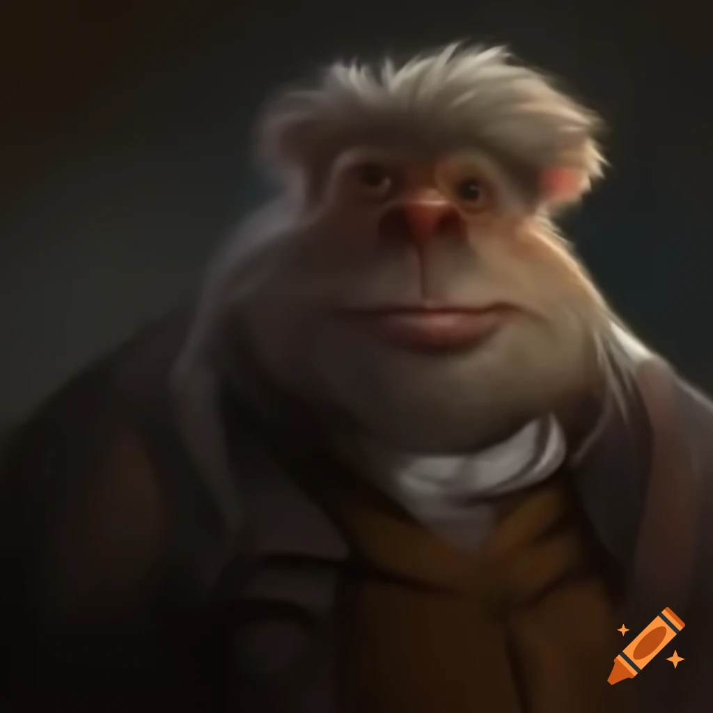 Mythical creature blending human and Womble characteristics